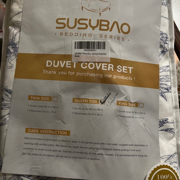 Susybao Queen Duvet Cover Set - Picture 1 of 2